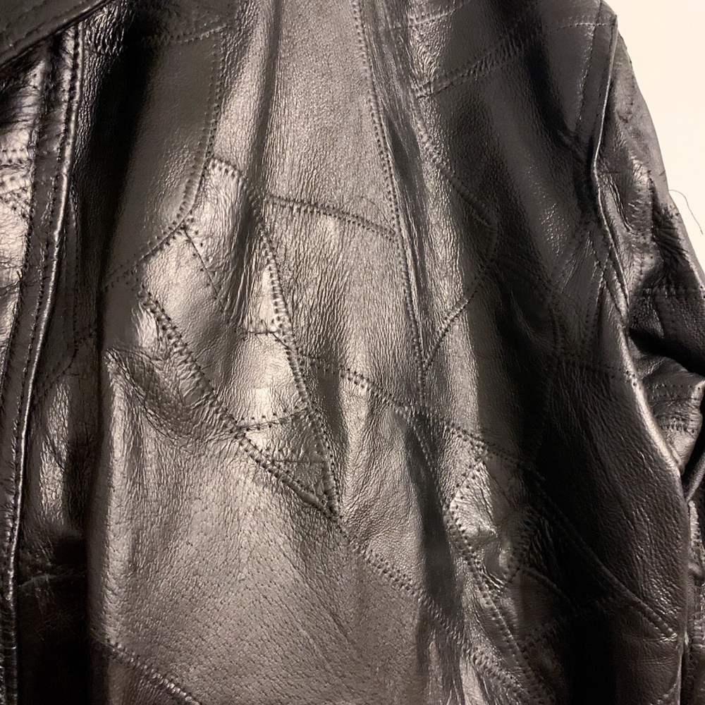 Vintage Patchwork Leather Jacket - image 2